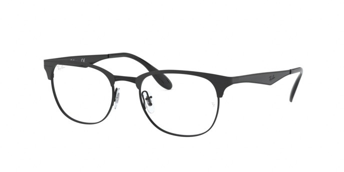 Brillen Ray-Ban RX 6346 (2904) - RB 6346 2904 farbe black/matte black form quadratisch gläser demo lens