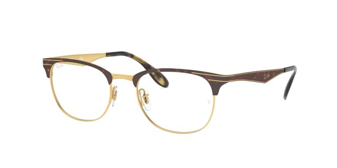Brillen Ray-Ban RX 6346 (2917) - RB 6346 2917 farbe gold/havana form quadratisch gläser demo lens