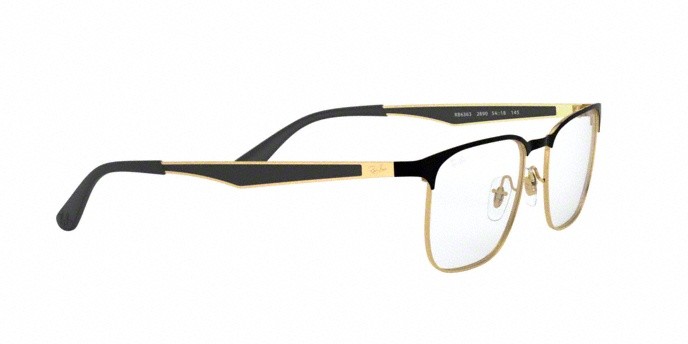 Occhiali da vista Ray-Ban RX 6363 (2890) - RB 6363 2890 colore gold top on black forma quadrato lenti demo lens