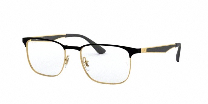 Occhiali da vista Ray-Ban RX 6363 (2890) - RB 6363 2890 colore gold top on black forma quadrato lenti demo lens