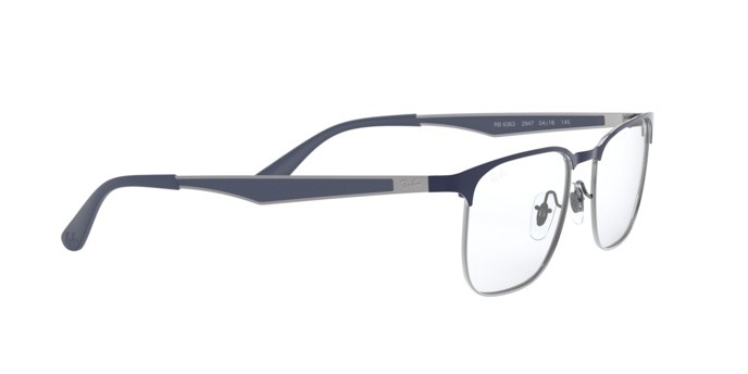 Occhiali da vista Ray-Ban RX 6363 (2947) - RB 6363 2947 colore gunmetal on top dark blue forma quadrato lenti demo lens