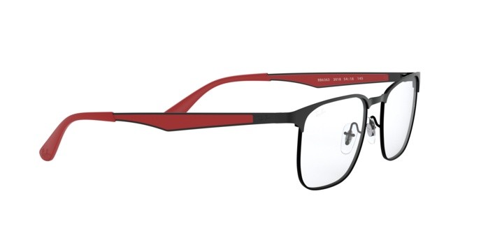 Eyeglasses Ray-Ban RX 6363 (3018) - RB 6363 3018 color black top matte black shape square lenses demo lens