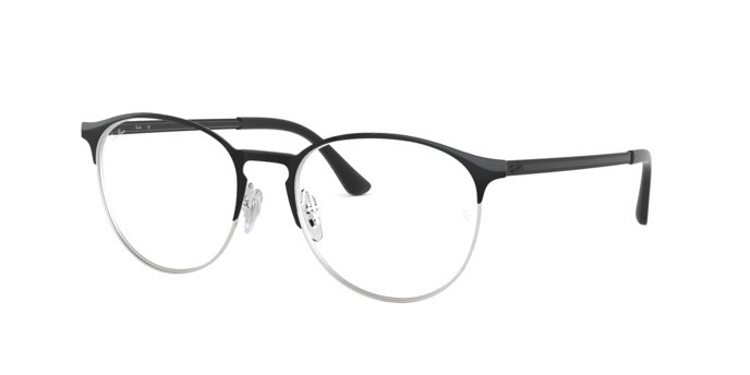 Eyeglasses Ray-Ban RX 6375 (2861) - RB 6375 2861 color silver on top black shape pantos lenses demo lens