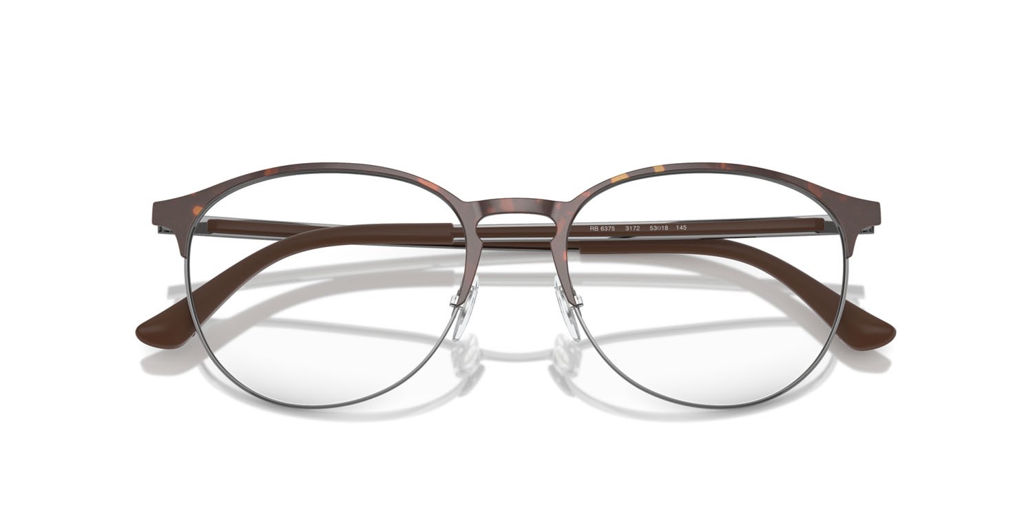 Eyeglasses Ray-Ban RX 6375 (3172) - RB 6375 3172 color havana su gunmetal shape pantos lenses trasparente