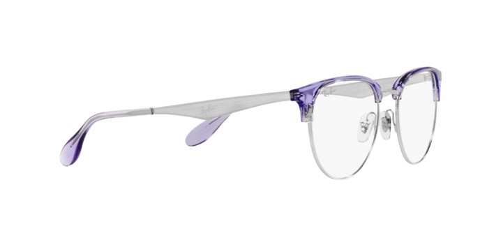 Occhiali da vista Ray-Ban RX 6396 (3130) - RB 6396 3130 colore transparent violet on silver forma pantos lenti demo lens