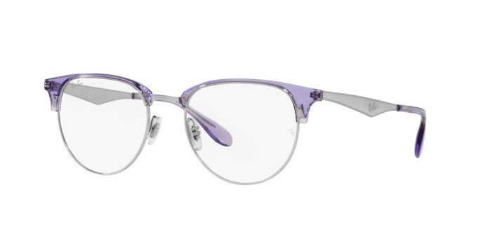 Occhiali da vista Ray-Ban RX 6396 (3130) - RB 6396 3130 colore transparent violet on silver forma pantos lenti demo lens