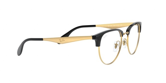 Eyeglasses Ray-Ban RX 6396 (5784) - RB 6396 5784 color black/gold shape square lenses demo lens