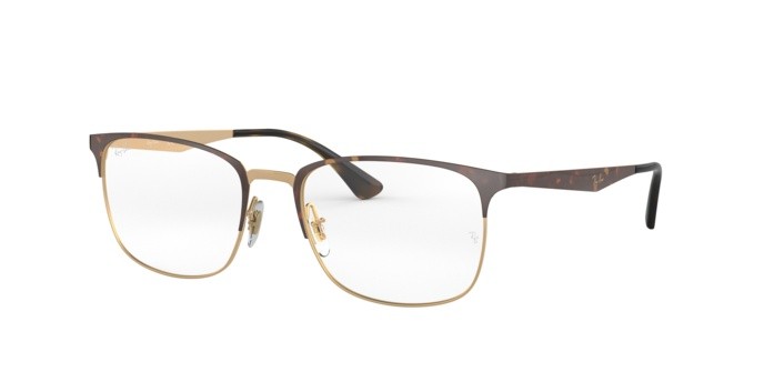 Brillen Ray-Ban RX 6421 (3001) - RB 6421 3001 farbe pink gold on top havana form rechteckig gläser demo lens