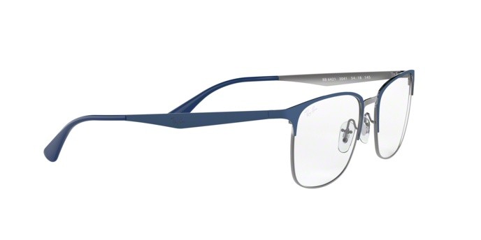 Brillen Ray-Ban RX 6421 (3041) - RB 6421 3041 farbe top matte blue on shiny gunmet form rechteckig gläser demo lens