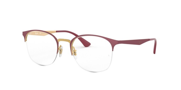 Brillen Ray-Ban RX 6422 (3007) - RB 6422 3007 farbe pink gold on top matte bordeau form quadratisch gläser demo lens