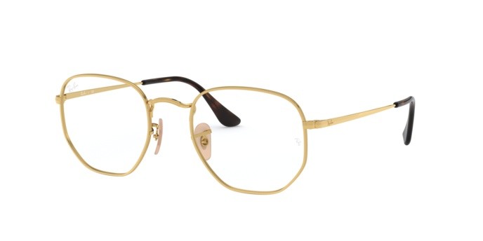 Occhiali da vista Ray-Ban Hexagonal RX 6448 (2500) - RB 6448 2500 colore gold forma irregolare lenti demo lens