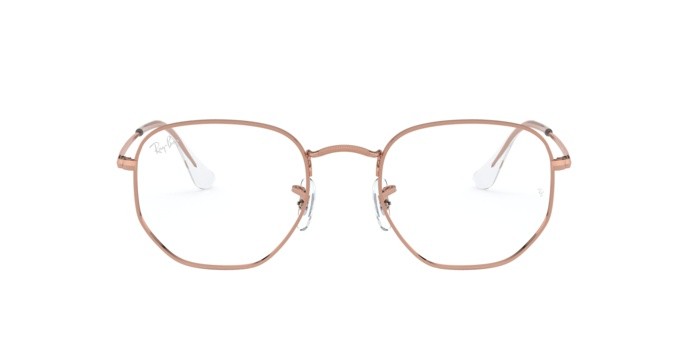Occhiali da vista Ray-Ban Hexagonal RX 6448 (3094) - RB 6448 3094 colore shiny rose gold forma irregolare lenti demo lens