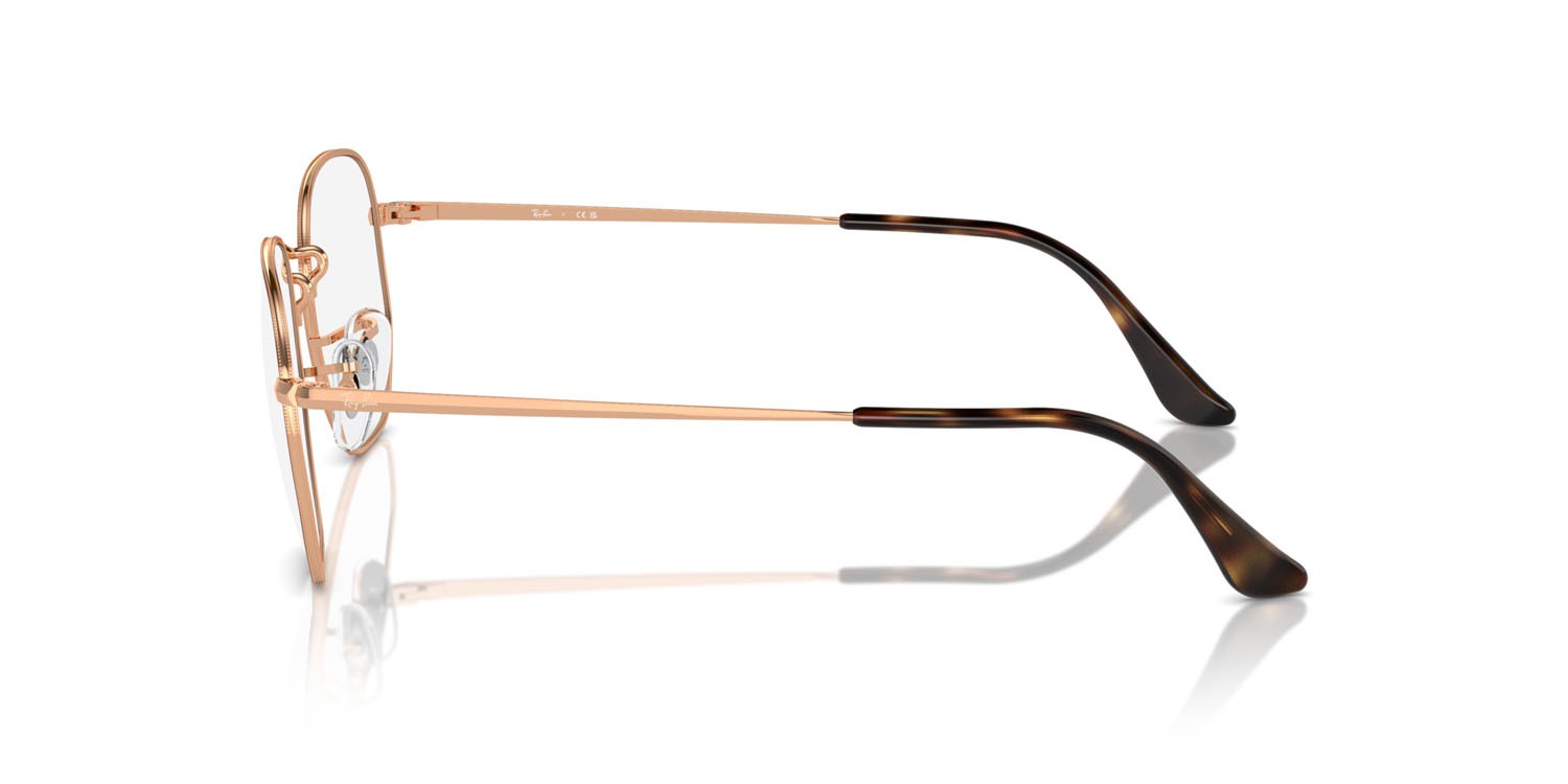 Occhiali da vista Ray-Ban Hexagonal RX 6448 (3176) - RB 6448 3176 colore havana on rose gold forma irregolare lenti trasparente
