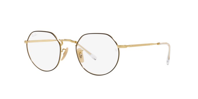 Occhiali da vista Ray-Ban Jack RX 6465 (2890) - RB 6465 2890 colore matte black on arista forma irregolare lenti demo lens