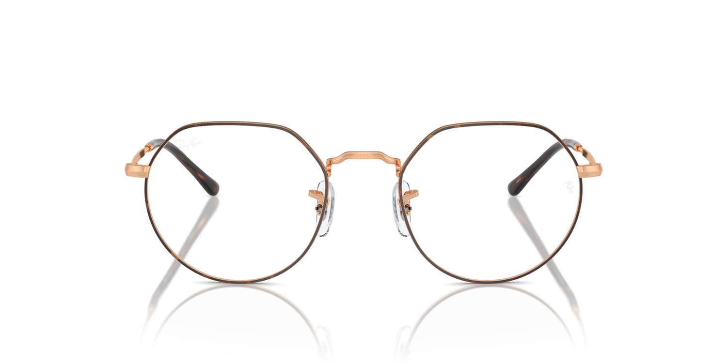 Occhiali da vista Ray-Ban Jack RX 6465 (3176) - RB 6465 3176 colore havana on rose gold forma irregolare lenti trasparente