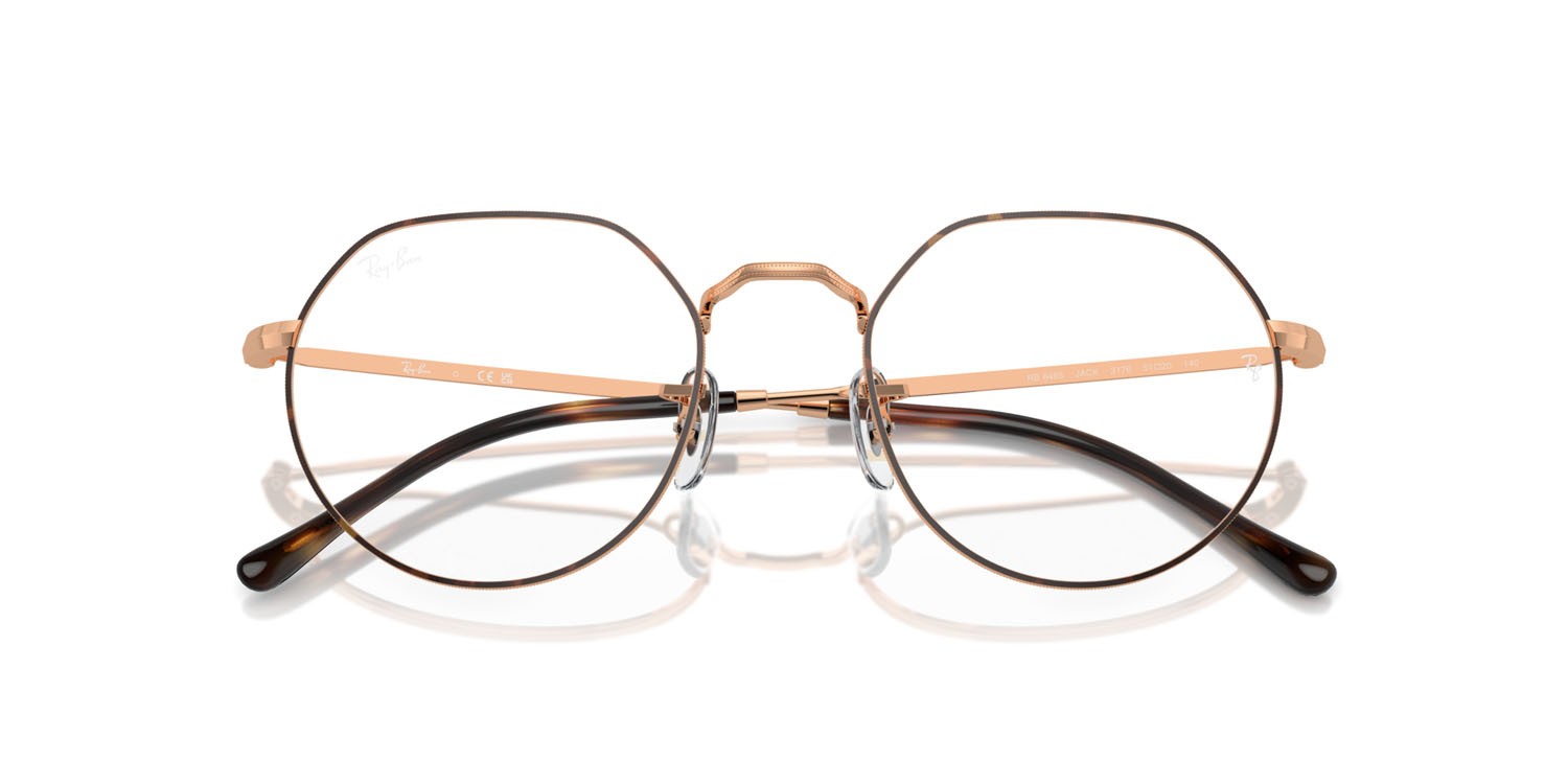 Occhiali da vista Ray-Ban Jack RX 6465 (3176) - RB 6465 3176 colore havana on rose gold forma irregolare lenti trasparente
