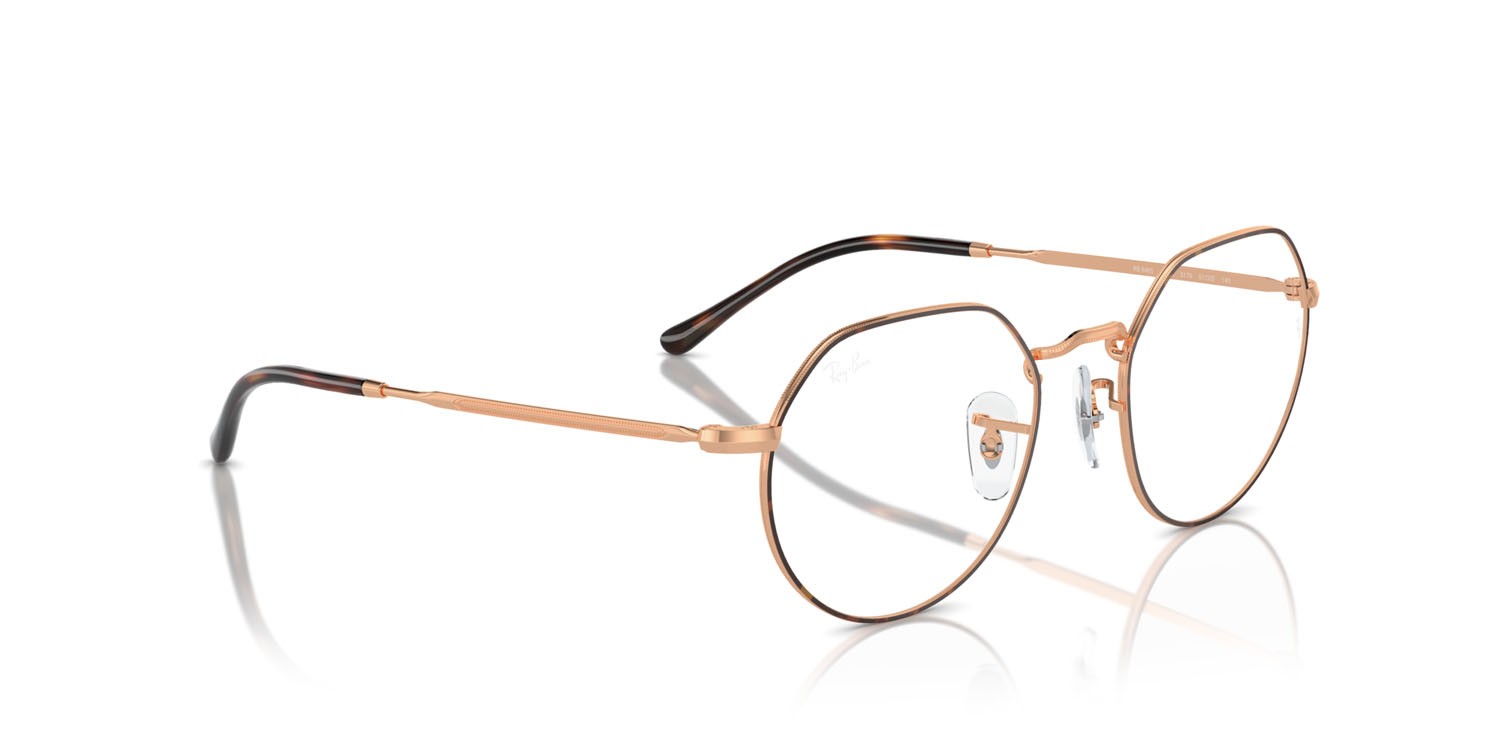 Occhiali da vista Ray-Ban Jack RX 6465 (3176) - RB 6465 3176 colore havana on rose gold forma irregolare lenti trasparente