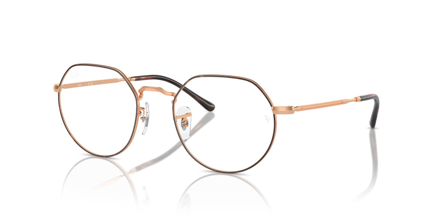 Occhiali da vista Ray-Ban Jack RX 6465 (3176) - RB 6465 3176 colore havana on rose gold forma irregolare lenti trasparente