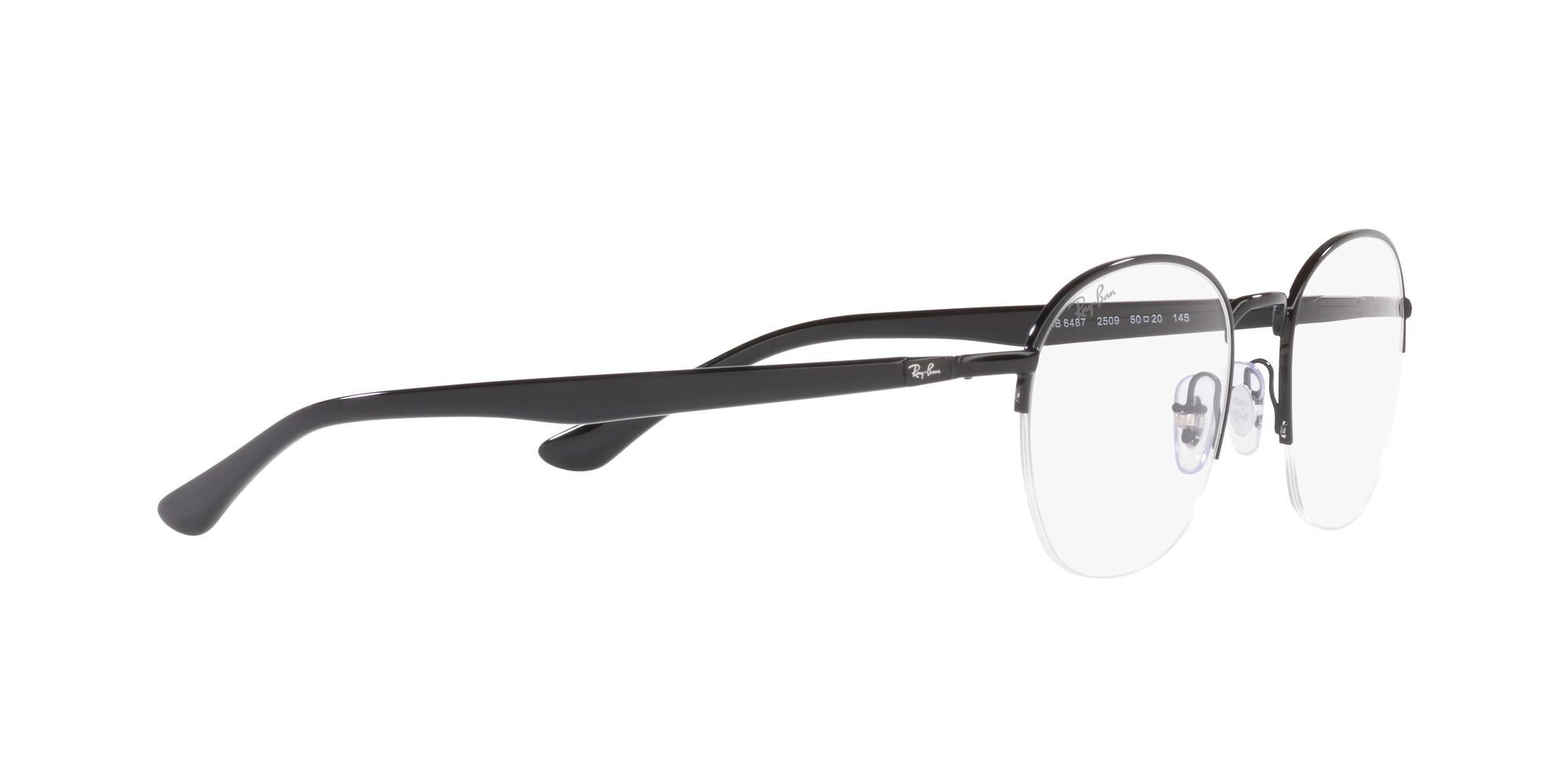 Brillen Ray-Ban RX 6487 (2509) - RB 6487 2509 farbe nero su oro form quadratisch gläser trasparente