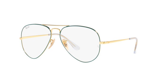 Brillen Ray-Ban Aviator RX 6489 (3136) - RB 6489 3136 farbe matte petroleum on arista form aviator gläser demo lens
