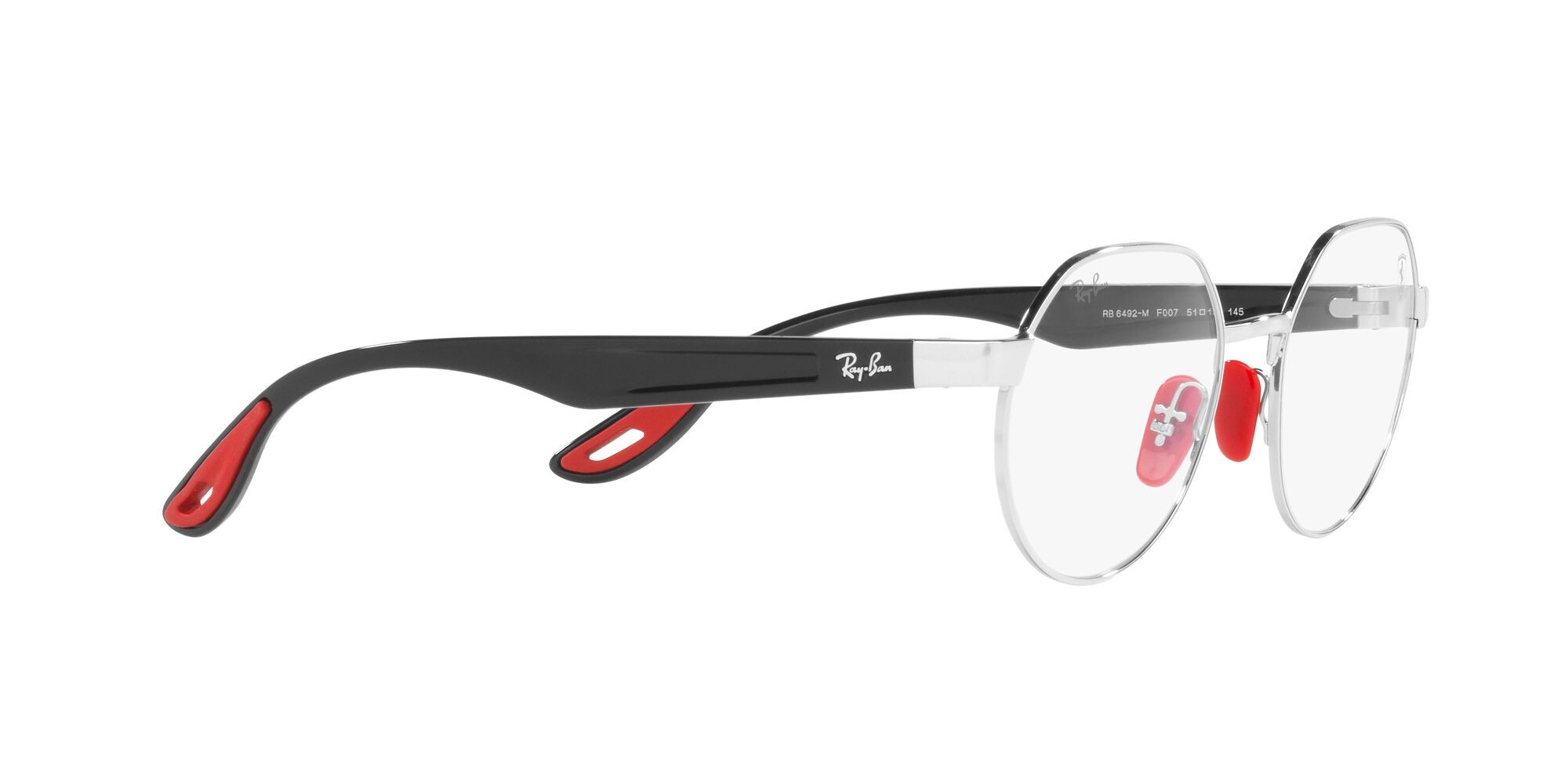 Brillen Ray-Ban Scuderia Ferrari RX 6492M (F007) - RB 6492M F007 farbe argento form unregelmäßig gläser lente demo