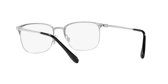 Eyeglasses Ray-Ban RX 6494 (2861) - RB 6494 2861 color nero su argento shape square lenses trasparente