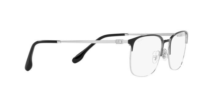 Eyeglasses Ray-Ban RX 6494 (2861) - RB 6494 2861 color nero su argento shape square lenses trasparente