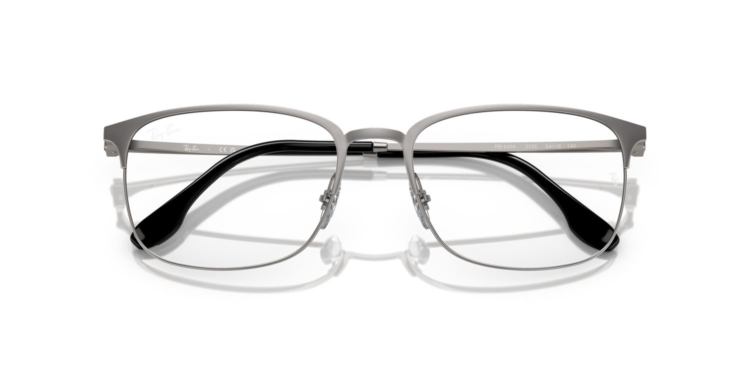 Eyeglasses Ray-Ban RX 6494 (3135) - RB 6494 3135 color gunmetal su gunmetal shape square lenses trasparente