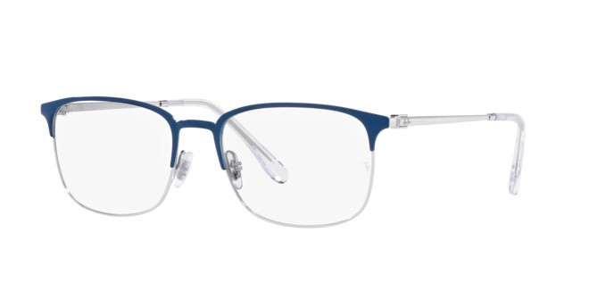 Eyeglasses Ray-Ban RX 6494 (3155) - RB 6494 3155 color blu su argento shape square lenses trasparente