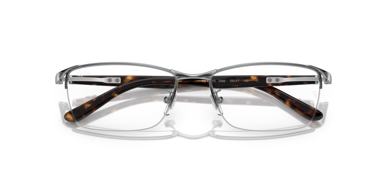Eyeglasses Ray-Ban RX 6501D (2595) - RB 6501D 2595 color argento shape rectangle lenses trasparente