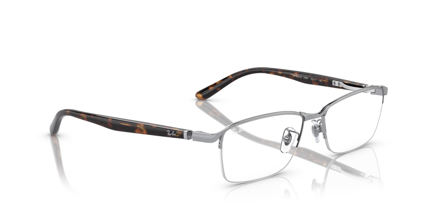Eyeglasses Ray-Ban RX 6501D (2595) - RB 6501D 2595 color argento shape rectangle lenses trasparente