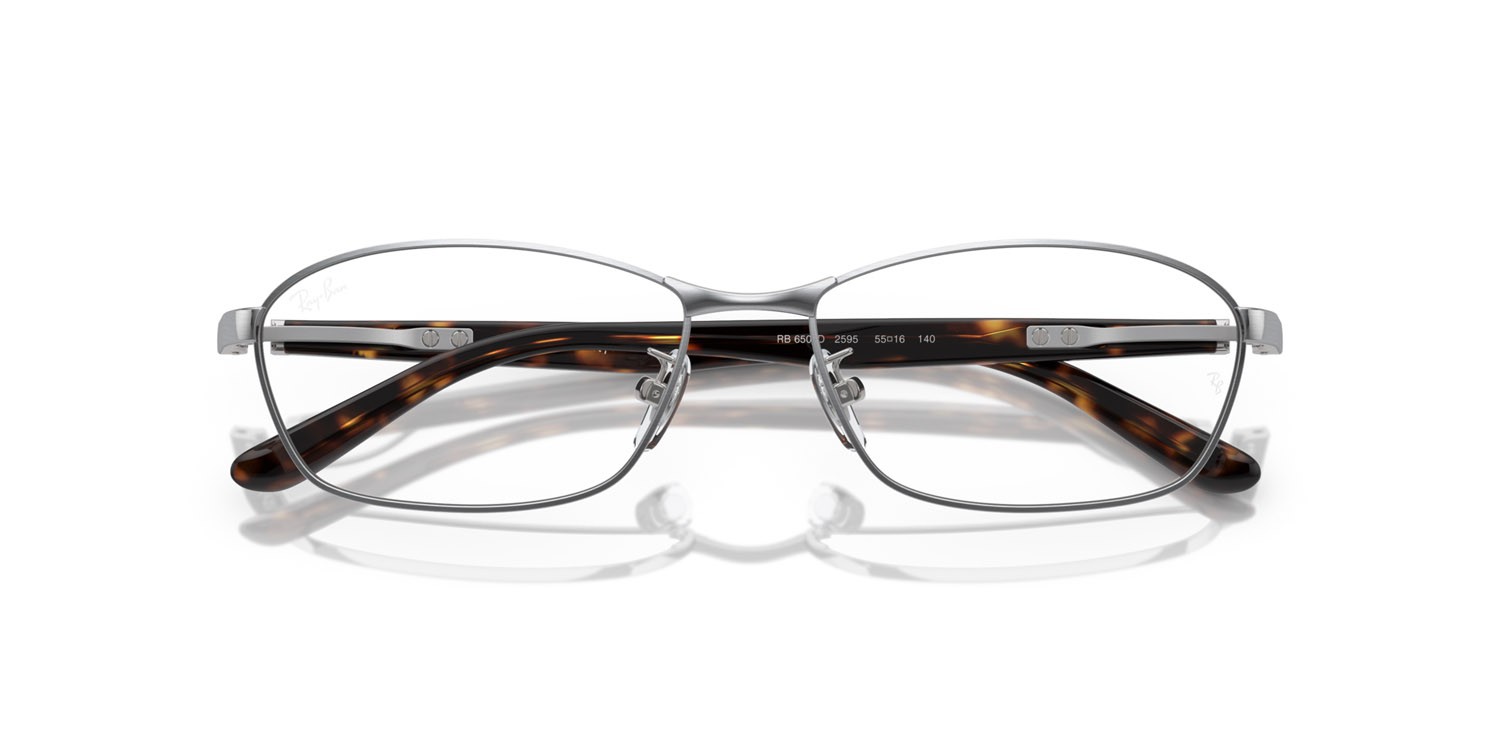 Occhiali da vista Ray-Ban RX 6502D (2595) - RB 6502D 2595 colore argento forma rettangolare lenti trasparente