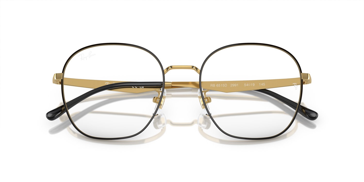 Occhiali da vista Ray-Ban RX 6515D (2991) - RB 6515D 2991 colore nero su oro forma irregolare lenti lente demo