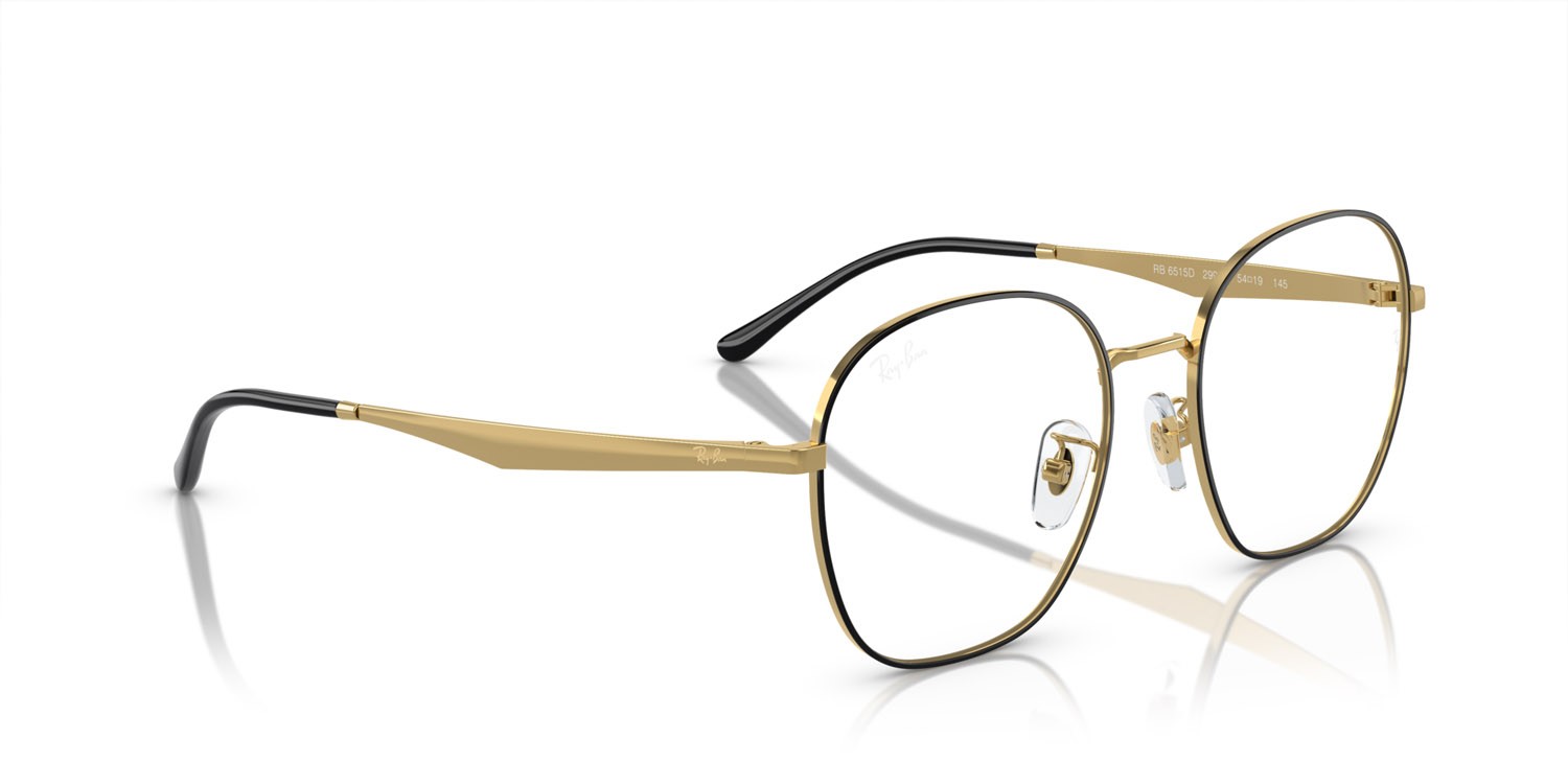 Occhiali da vista Ray-Ban RX 6515D (2991) - RB 6515D 2991 colore nero su oro forma irregolare lenti lente demo