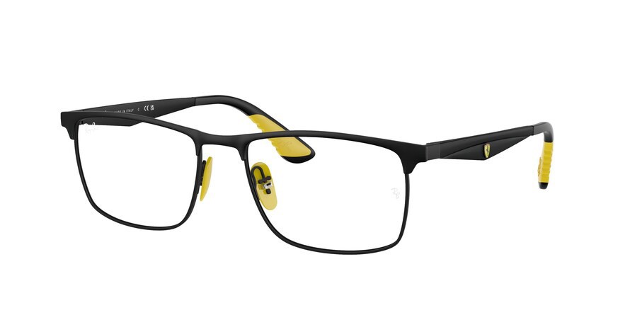 Occhiali da vista Ray-Ban Scuderia Ferrari RX 6516M (F091) - RB 6516M F091 colore nero forma rettangolare lenti lente demo