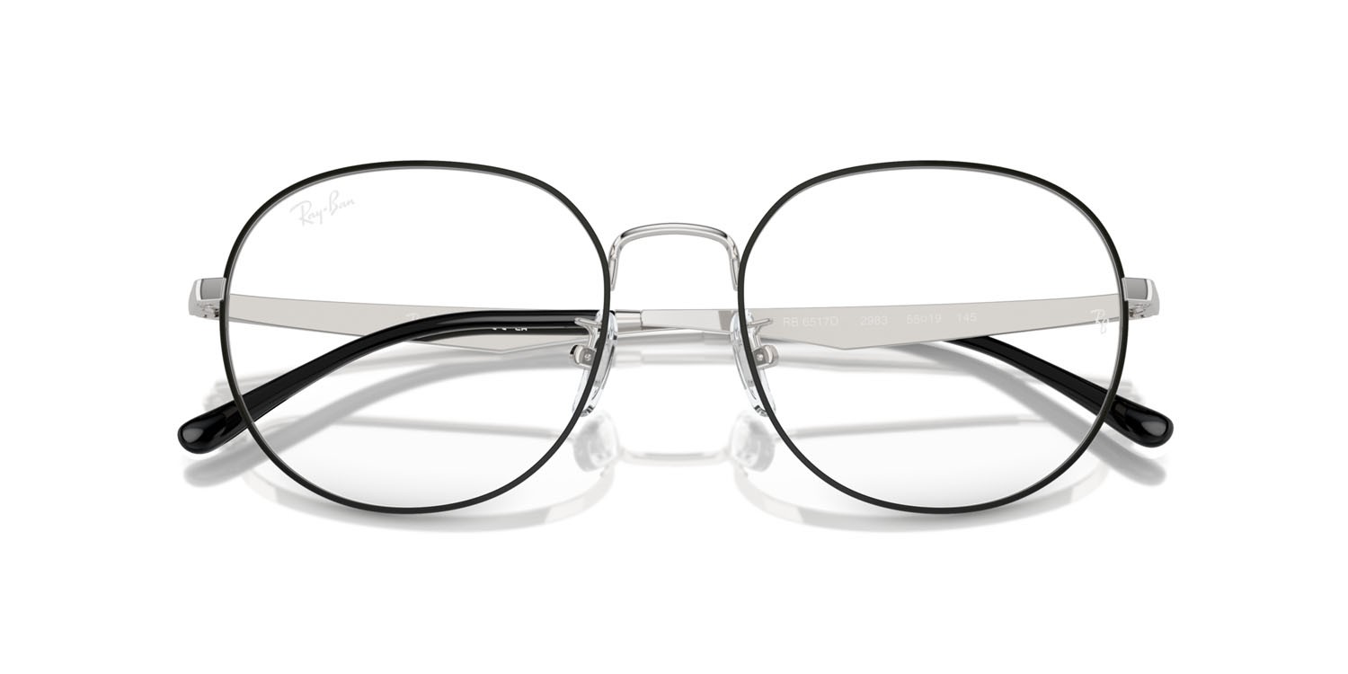 Eyeglasses Ray-Ban RX 6517D (2983) - RB 6517D 2983 color nero su argento shape pantos lenses trasparente