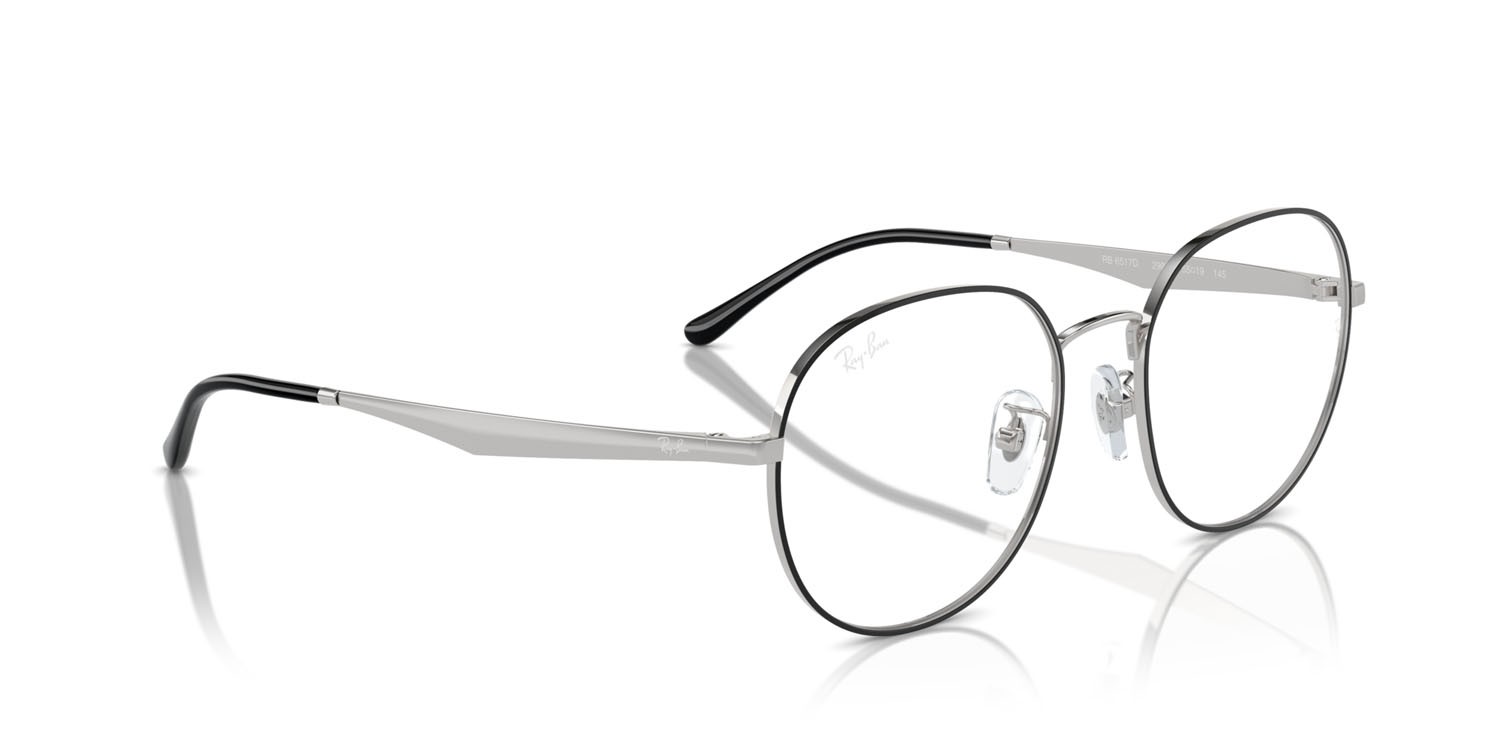 Eyeglasses Ray-Ban RX 6517D (2983) - RB 6517D 2983 color nero su argento shape pantos lenses trasparente