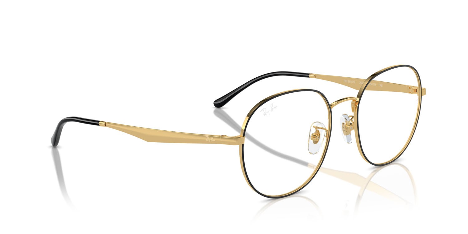 Occhiali da vista Ray-Ban RX 6517D (2991) - RB 6517D 2991 colore nero su oro forma pantos lenti trasparente