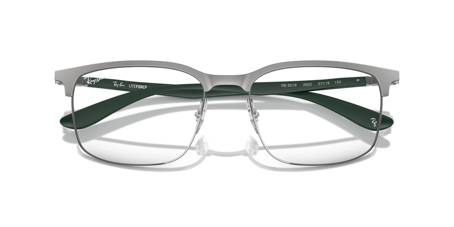 Eyeglasses Ray-Ban RX 6518 (2620) - RB 6518 2620 color gunmetal su gunmetal shape square lenses trasparente