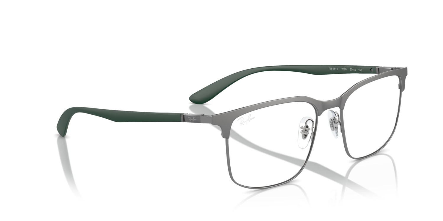 Eyeglasses Ray-Ban RX 6518 (2620) - RB 6518 2620 color gunmetal su gunmetal shape square lenses trasparente