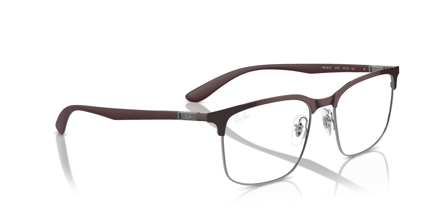 Brillen Ray-Ban RX 6518 (3162) - RB 6518 3162 farbe marrone su gunmetal form quadratisch gläser trasparente