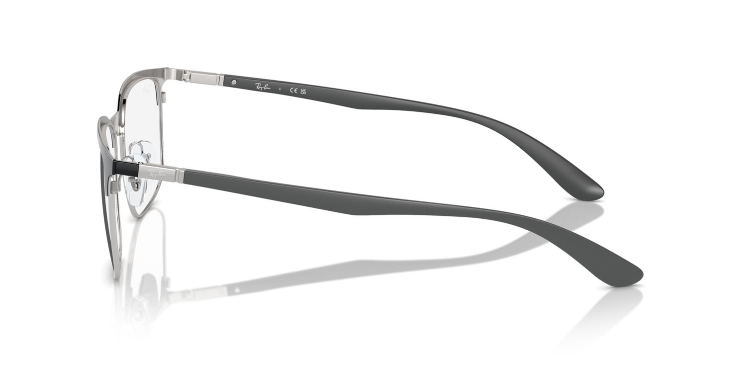 Eyeglasses Ray-Ban RX 6518 (3163) - RB 6518 3163 color nero su argento shape square lenses trasparente