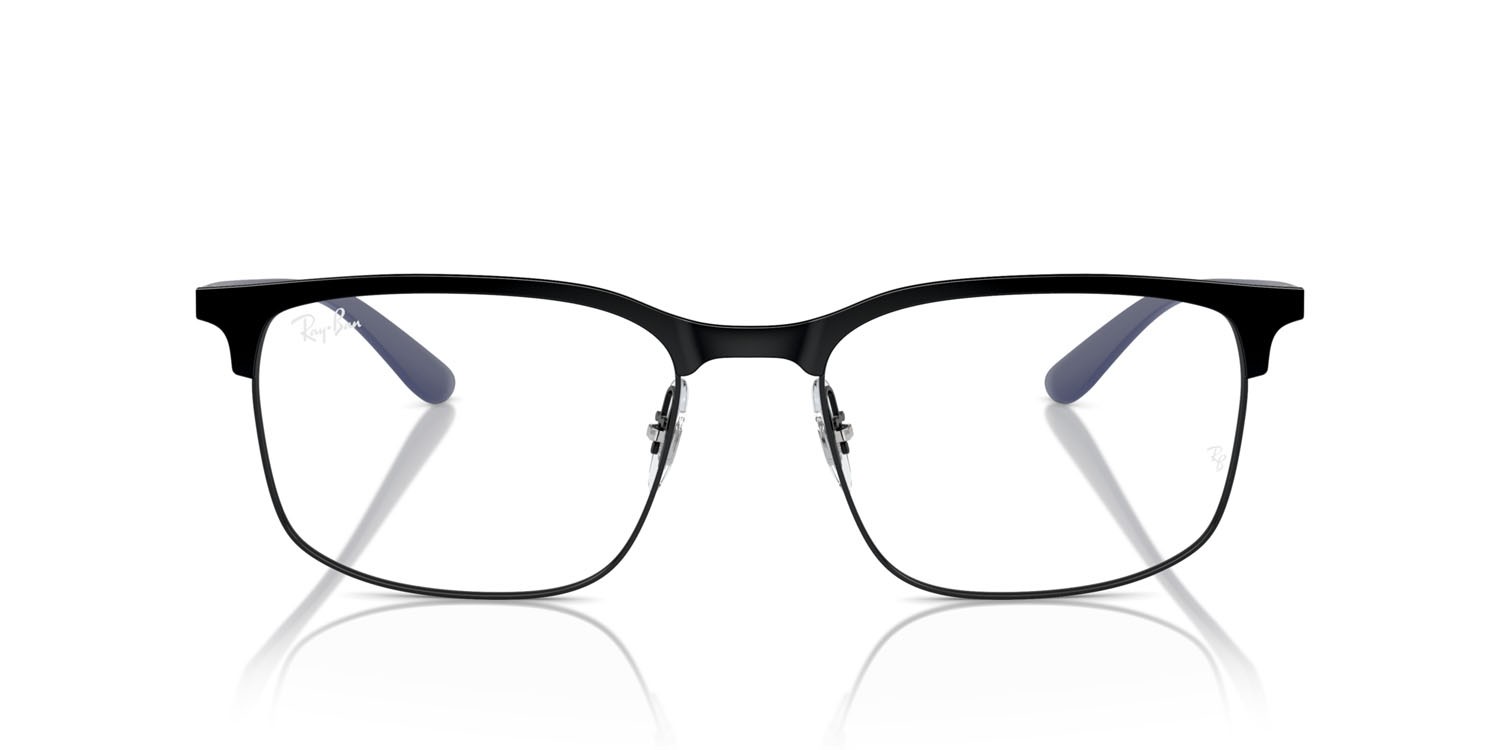 Eyeglasses Ray-Ban RX 6518 (3171) - RB 6518 3171 color nero su nero shape square lenses trasparente