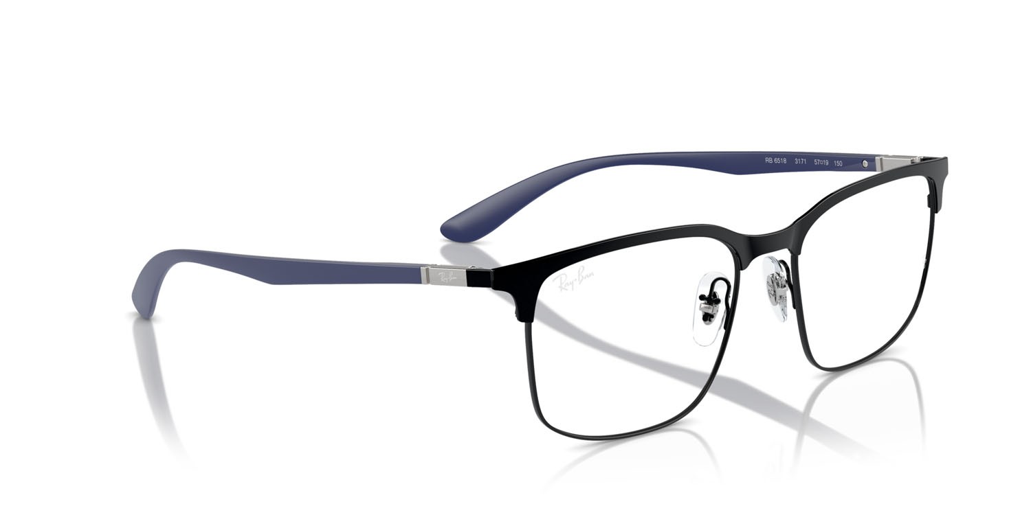 Eyeglasses Ray-Ban RX 6518 (3171) - RB 6518 3171 color nero su nero shape square lenses trasparente
