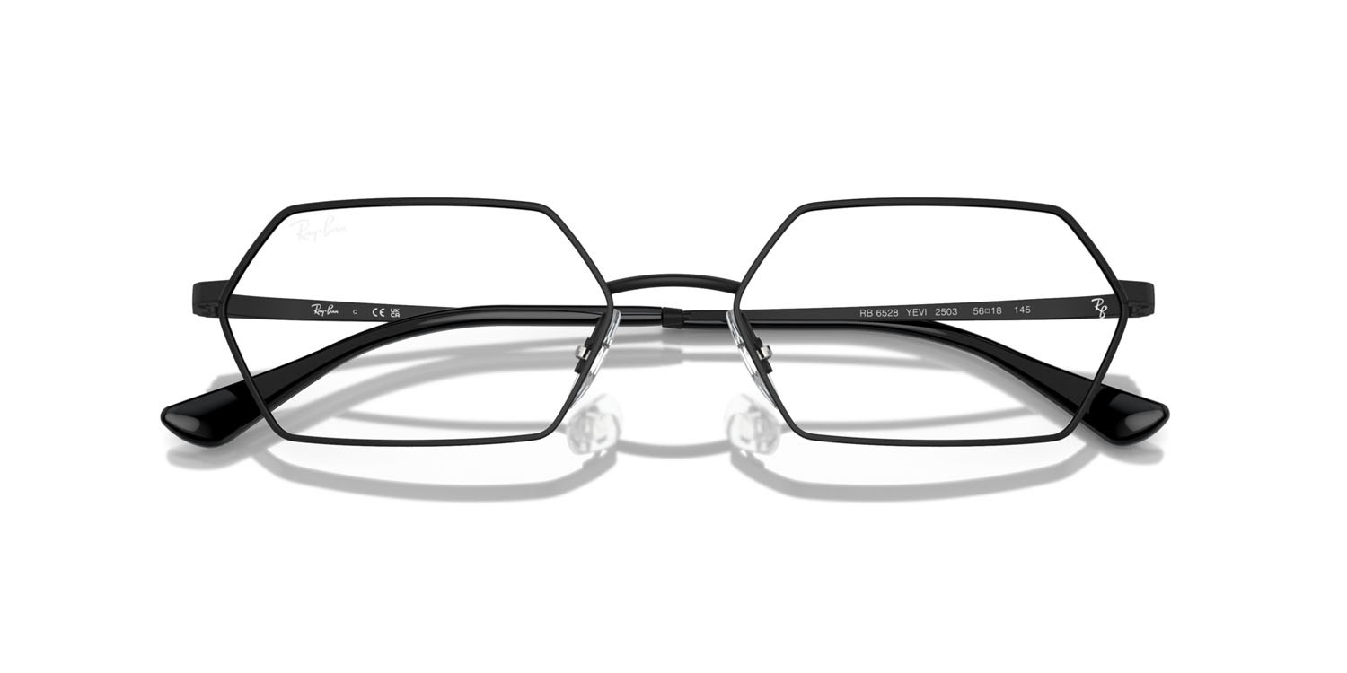 Eyeglasses Ray-Ban Yevi RX 6528 (2503) - RB 6528 2503 color nero shape irregular lenses trasparente