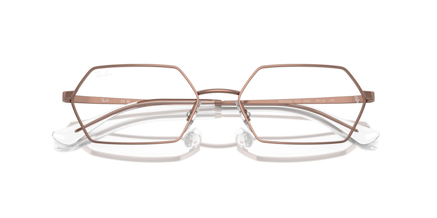 Occhiali da vista Ray-Ban Yevi RX 6528 (2943) - RB 6528 2943 colore rame forma irregolare lenti trasparente