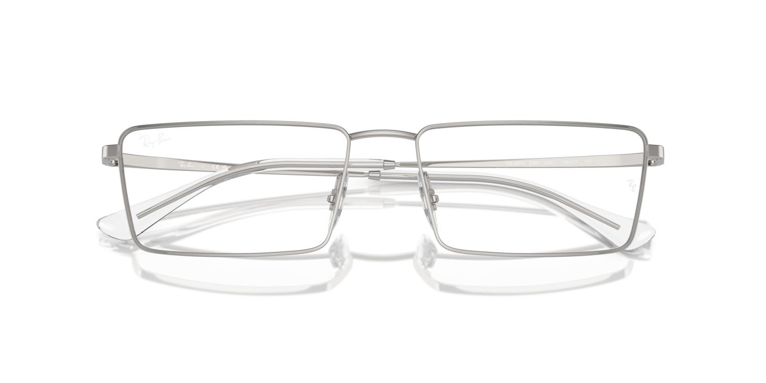Brillen Ray-Ban Emy RX 6541 (2501) - RB 6541 2501 farbe argento form rechteckig gläser trasparente
