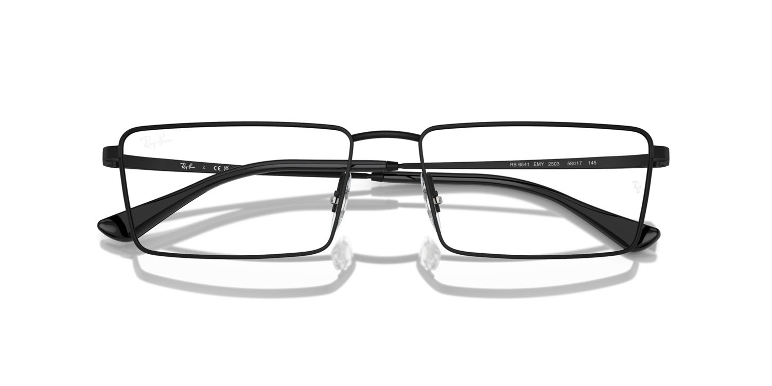 Occhiali da vista Ray-Ban Emy RX 6541 (2503) - RB 6541 2503 colore nero forma rettangolare lenti trasparente