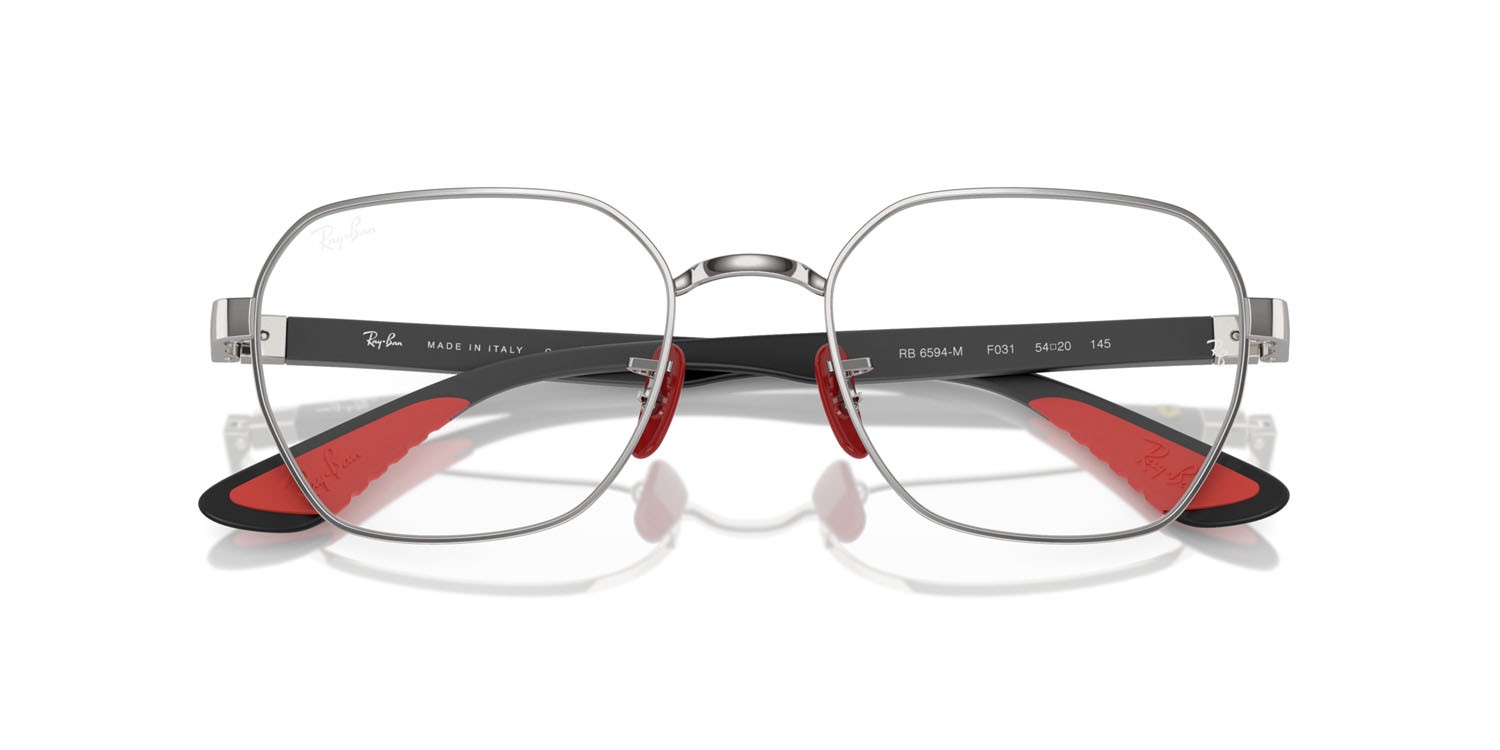 Occhiali da vista Ray-Ban Scuderia Ferrari RX 6594M (F031) - RB 6594M F031 colore argento forma irregolare lenti trasparente