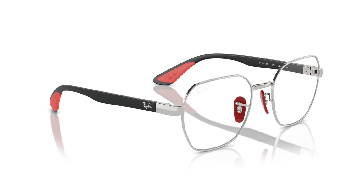 Occhiali da vista Ray-Ban Scuderia Ferrari RX 6594M (F031) - RB 6594M F031 colore argento forma irregolare lenti trasparente